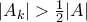 |A_k| > \frac{1}{2}|A|