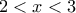 2<x<3