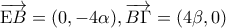 \displaystyle{\overrightarrow {{\rm E}B}  = (0, - 4\alpha ),\overrightarrow {B\Gamma }  = (4\beta ,0)}