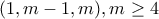 (1, m-1, m), m \geq 4