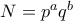 N=p^aq^b