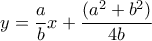 y=\displaystyle\frac{a}{b}x+\frac{(a^2+b^2)}{4b}