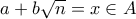 a+b \sqrt{n}=x \in A