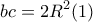 \displaystyle{bc=2R^2 (1) } \displaystyle{bc=2R^2 (1) }