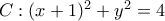 C: (x+1)^2 + y^2 = 4