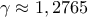 \gamma \approx 1,2765