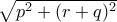 \sqrt{p^{2}+(r+q)^{2}}