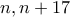 n, n+17 n, n+17