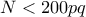 N < 200pq