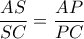 \displaystyle \frac{AS}{SC}=\frac{AP}{PC}