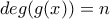 deg(g(x))=n