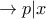 \rightarrow{p|x}