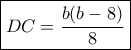 \boxed{DC = \frac{{b(b - 8)}}{8}}