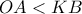 \displaystyle 
OA < KB