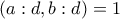 (a:d,b:d)=1 (a:d,b:d)=1