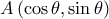 A\left( {\cos \theta ,\sin \theta } \right)