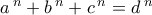 a\,^n+b\,^n+c\,^n=d\,^n