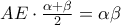 AE \cdot\frac{\alpha+\beta}{2}=\alpha\beta
