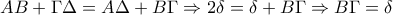 AB+\Gamma \Delta =A\Delta +B\Gamma \Rightarrow 2\delta =\delta +B\Gamma \Rightarrow B\Gamma =\delta