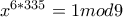 x^{6*335}=1mod9