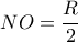 NO = \dfrac{R}{2}