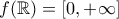 f(\mathbb{R})=[0,+\infty]