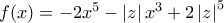 f(x)=-2x^5-\left|z \right|x^3+2\left|z \right|^5