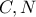 C,N