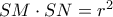 SM \cdot SN =r^2