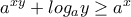 a^{xy}+log_ay\geq a^x
