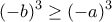 \displaystyle{(-b)^3\ge (-a)^3}