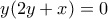 y(2y + x) = 0