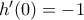 {h}'(0)=-1