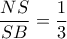 \dfrac{{NS}}{{SB}} = \dfrac{1}{3} \dfrac{{NS}}{{SB}} = \dfrac{1}{3}