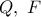 Q,\ F