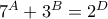 7^A+3^B=2^D