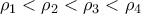 \displaystyle{ 
\rho _1  < \rho _2  < \rho _3  < \rho _4  
}