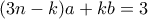 (3n-k)a + kb = 3