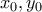 \displaystyle{x_{0},y_{0}}