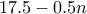  17.5 - 0.5n