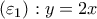 (\varepsilon _1): y=2x 