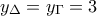 \displaystyle {y_\Delta } = {y_\Gamma } = 3