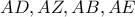 AD,AZ,AB,AE