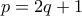 p=2q+1