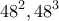 \displaystyle{48^2 , 48^3} \displaystyle{48^2 , 48^3}
