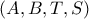 \left( {A,B,T,S} \right)