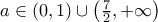 a\in (0 ,1)\cup \left ( \frac{7}{2},+\infty \right )