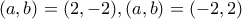 (a,b)=(2,-2),(a,b)=(-2,2)