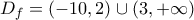 D_f=(-10,2)\cup(3,+\infty)