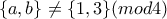 \{a,b\}\neq \{1,3\} (mod4) \{a,b\}\neq \{1,3\} (mod4)